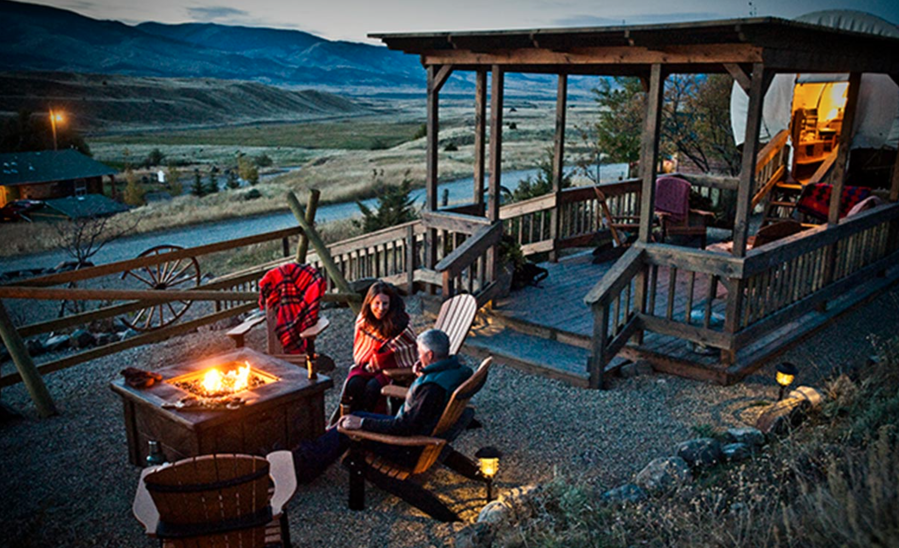 Stay At A Covered Wagon Campground At Chico Hot Springs, Montana