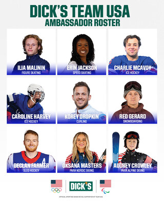 DICK'S Sporting Goods Launches DICK'S Team USA Ambassadors Program to Celebrate Team USA Heading to the Olympic and Paralympic Winter Games Milano Cortina 2026
